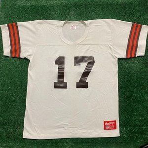 Vintage 80s Cleveland Browns Jersey Shirt Single Stitch Paper Thin NFL Rawlings